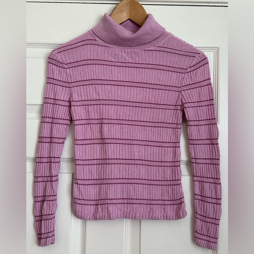 Urban Outfitters Pink Striped Turtleneck